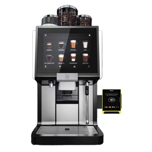 Nayax VPOS Media 4 - Universal-MDB-Kaffeemaschinen Bundle mit Seitenarm